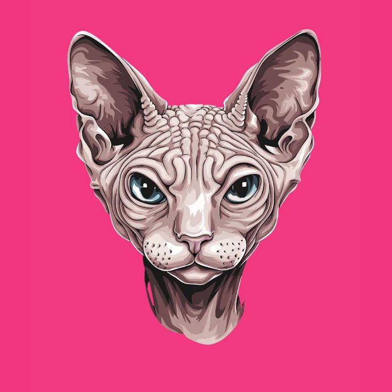 Fascinating Sphinx Cat Portrait Artwork