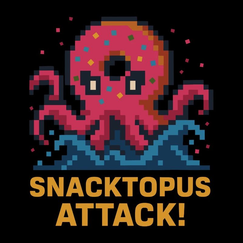 Snacktopus Attack Pixel Donut Kraken