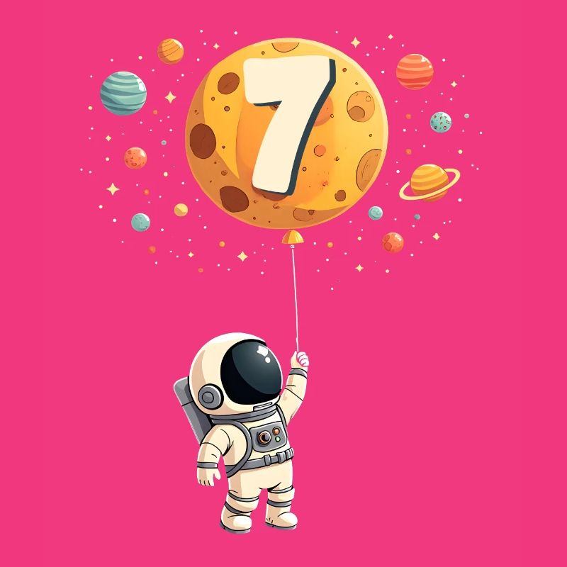 Astronaute mignon 7ème anniversaire garçon espace