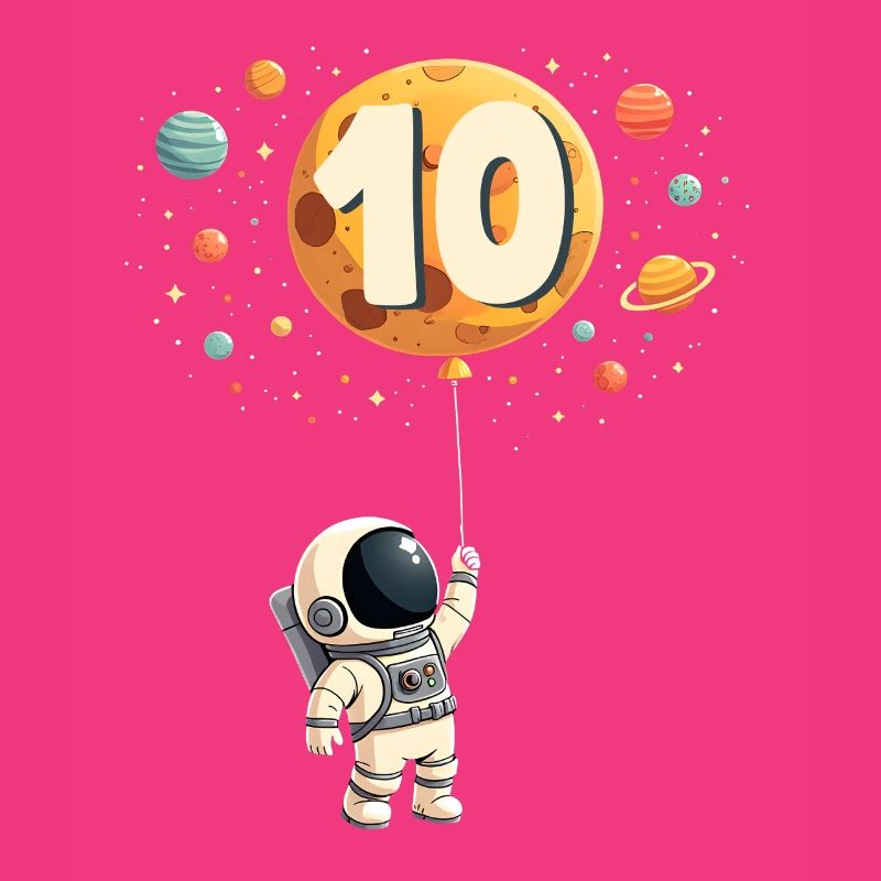 Astronaute mignon 10e anniversaire garçon espace