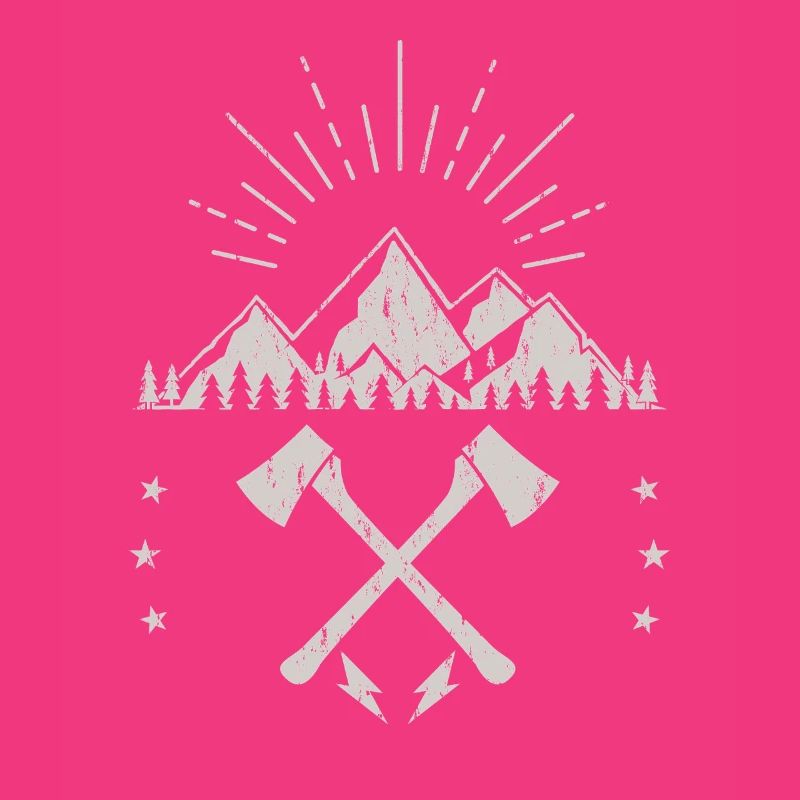 Rugged Mountain Sunrise Axe Emblem
