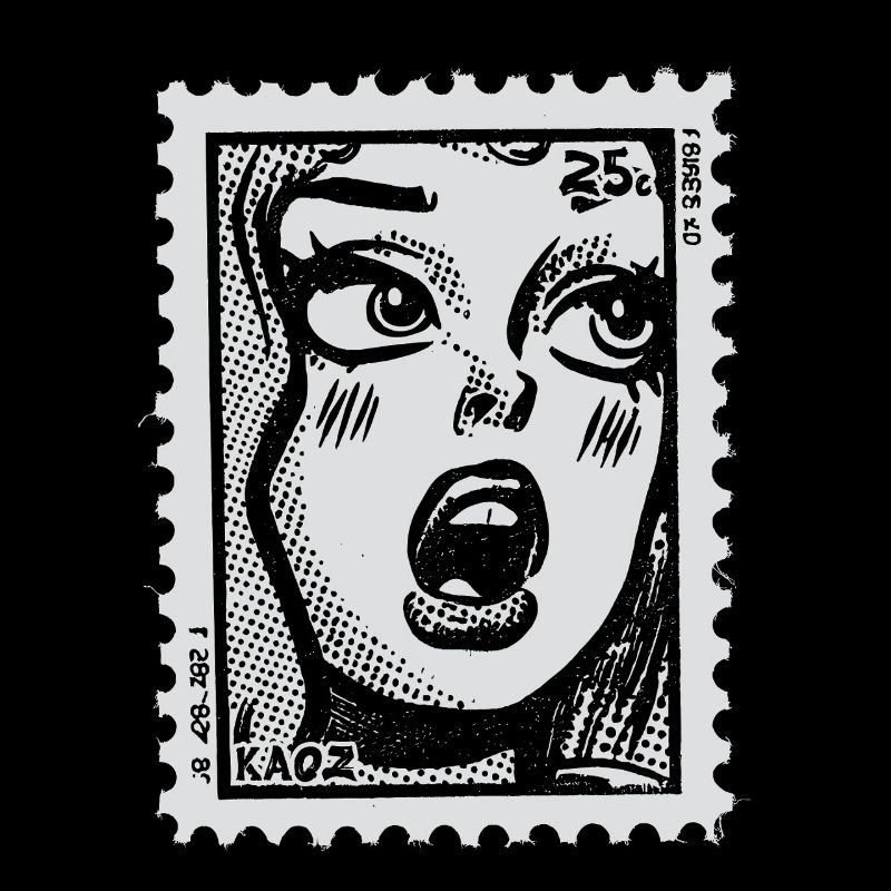 Femme de bande dessinée en état de choc – Timbre-poste Pop Art