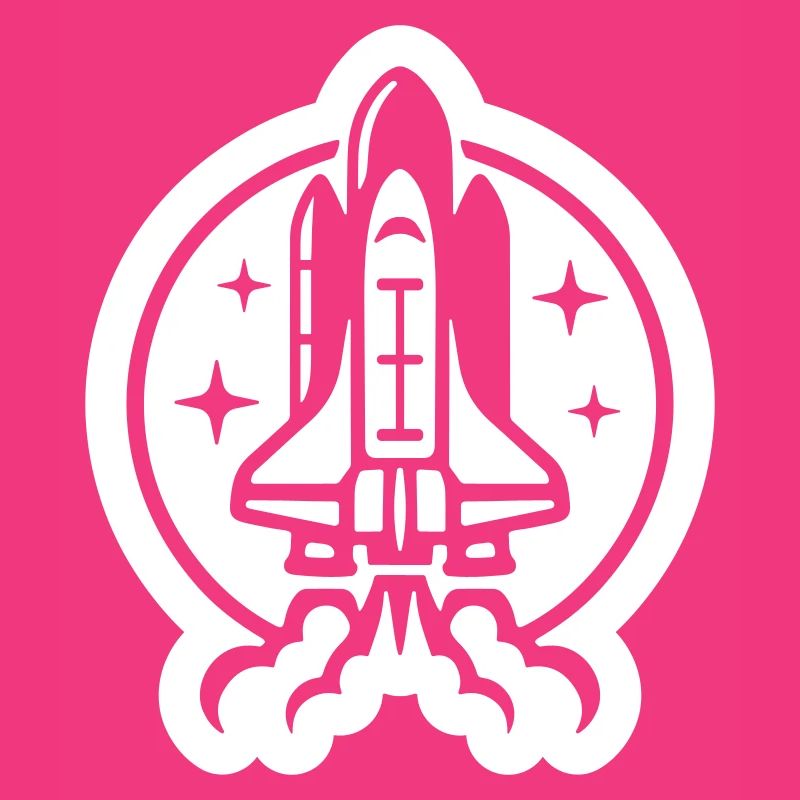 Space shuttle launch logo icon. Take off. rocket