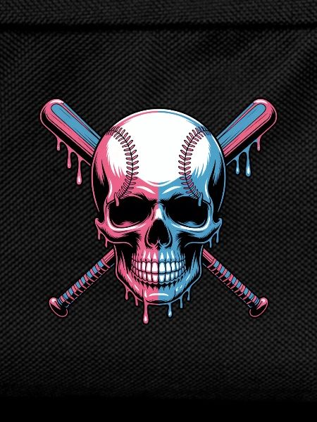 Baseball Skull Baseball Bat