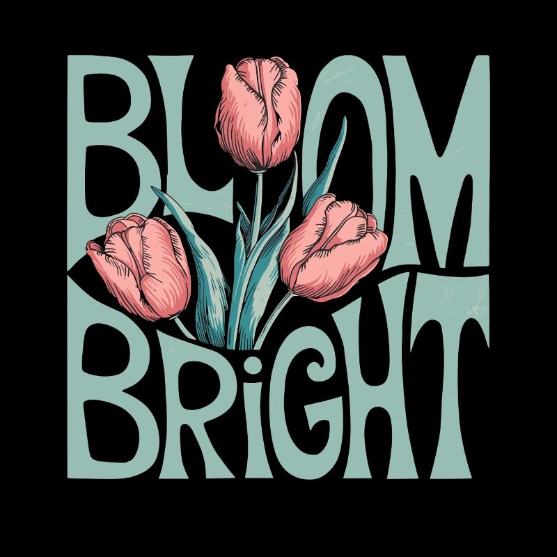 Bloom Bright Tulips Illustration Spring