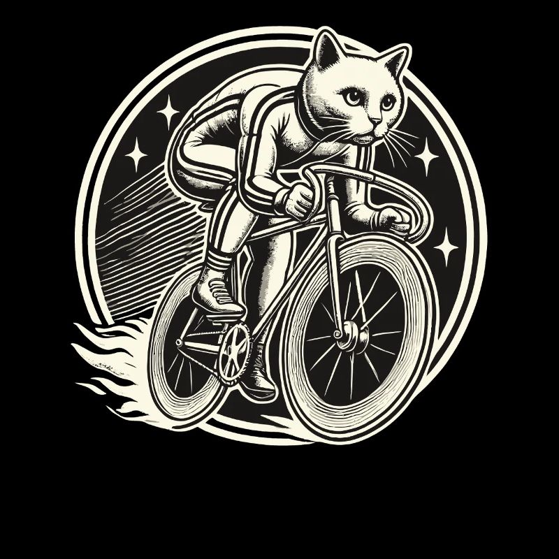 Retro Bicycle Cat for Animal Lovers on Tour