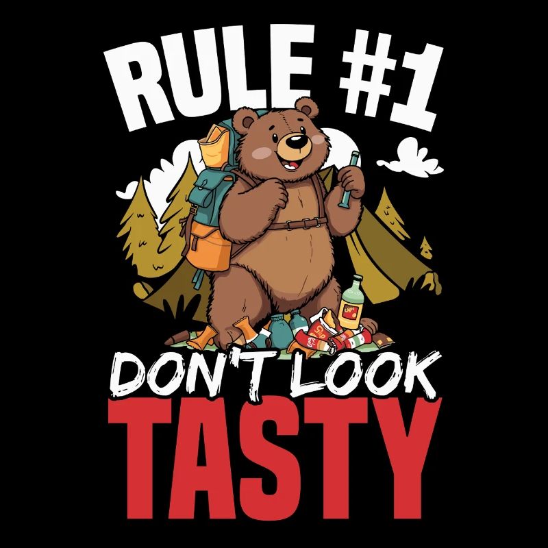 Camping Bear Attack Tip Funny Hiking Camper