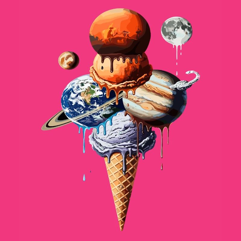 Planeten Eiscreme Waffel Kosmische Einskugel