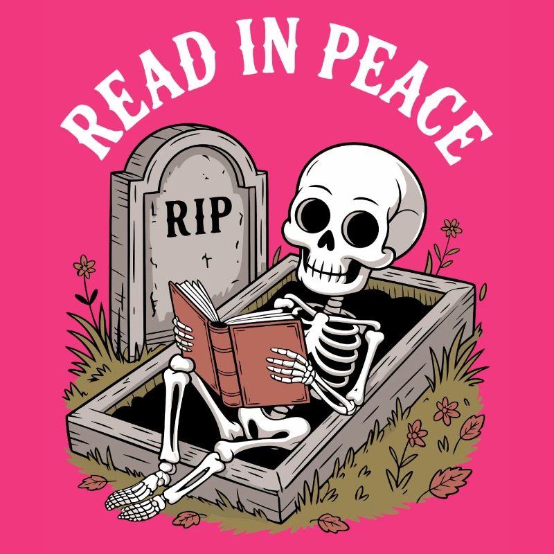 Read In Peace Skeleton Bücher Reading Funny Reader