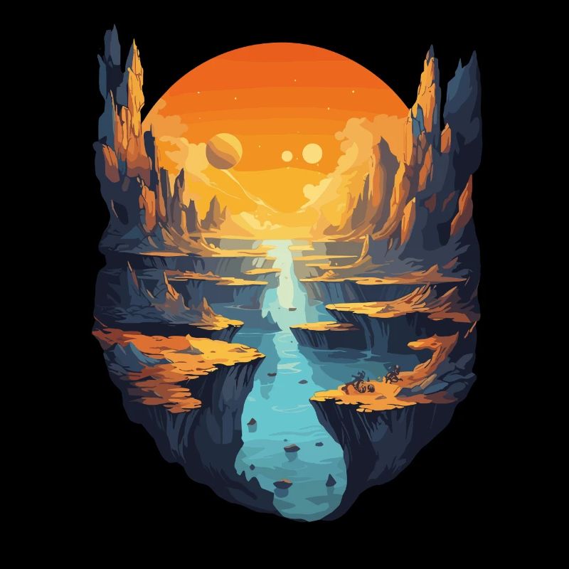 Fantastic scenery with sunset and