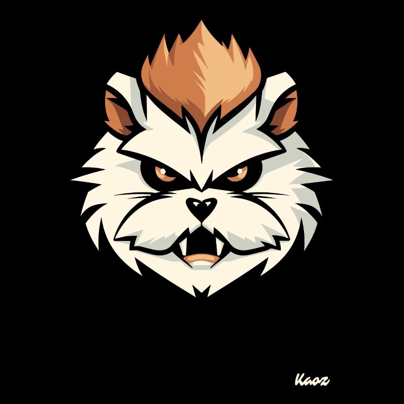 Tête de hamster en colère avec mohawk