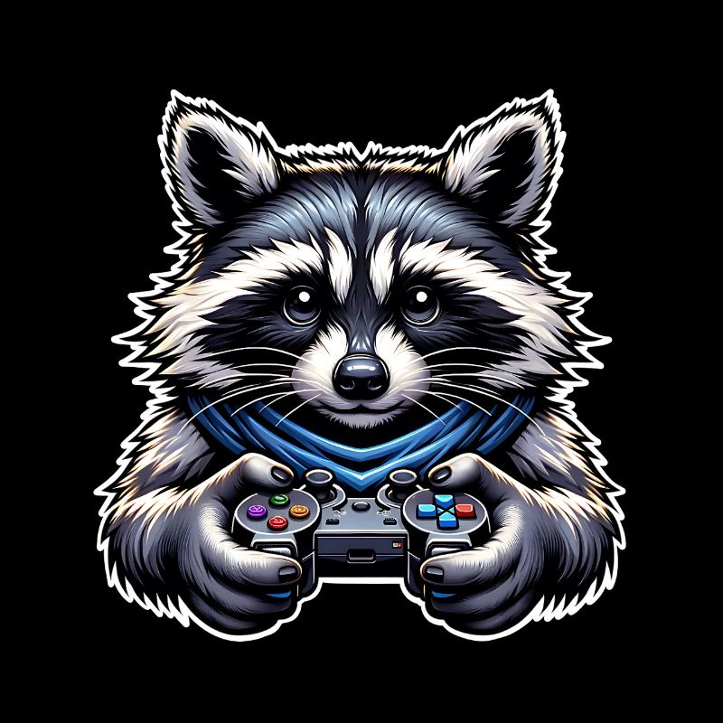 Raton laveur Gamer Nerd de jeu