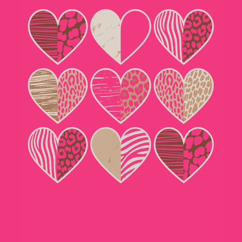 Leopard pattern heart design