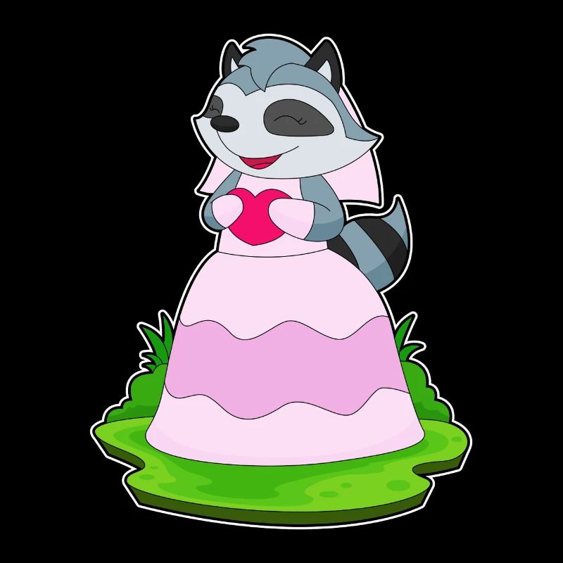 Raccoon Bride Heart Wedding