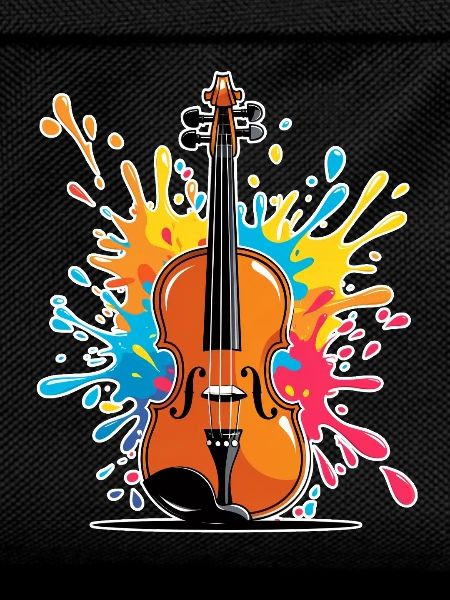 Vibrant violin art design