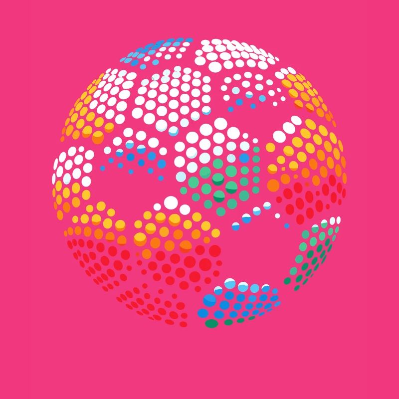 Spotty Colorful Dot Mosaic Globe