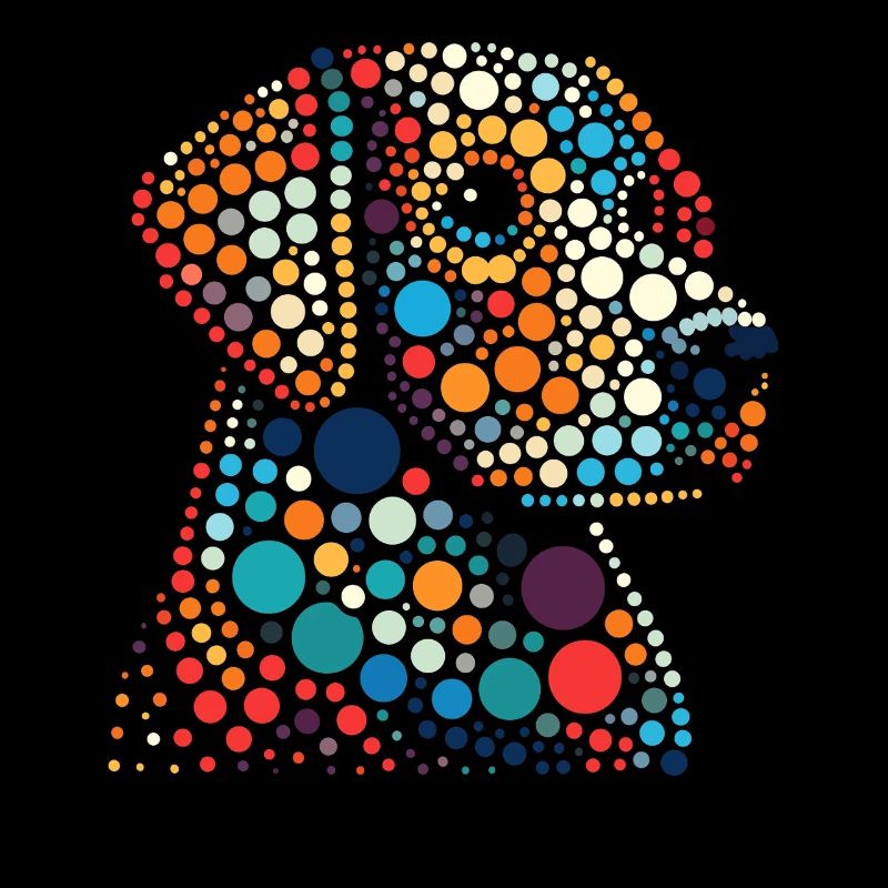 Fleckiges Hemd Vibrant Dot Skull Portrait