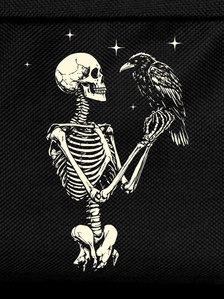 Skeleton with Raven