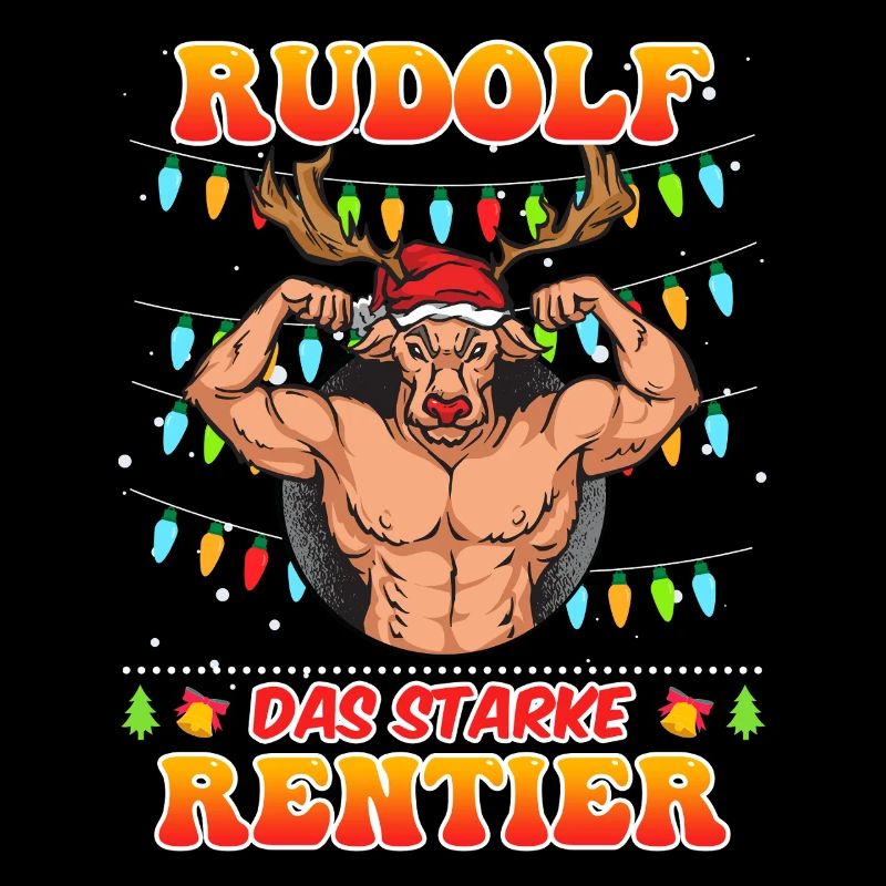 Christmas RUDOLF THE STRONG REINDEER Funny