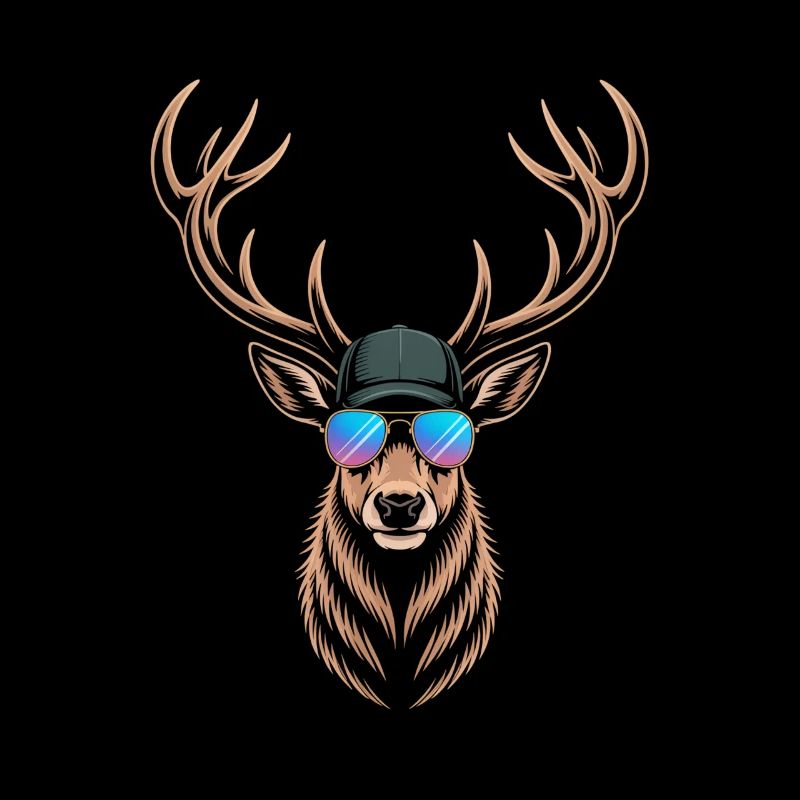 Cooler Hirsch mit Geweih 