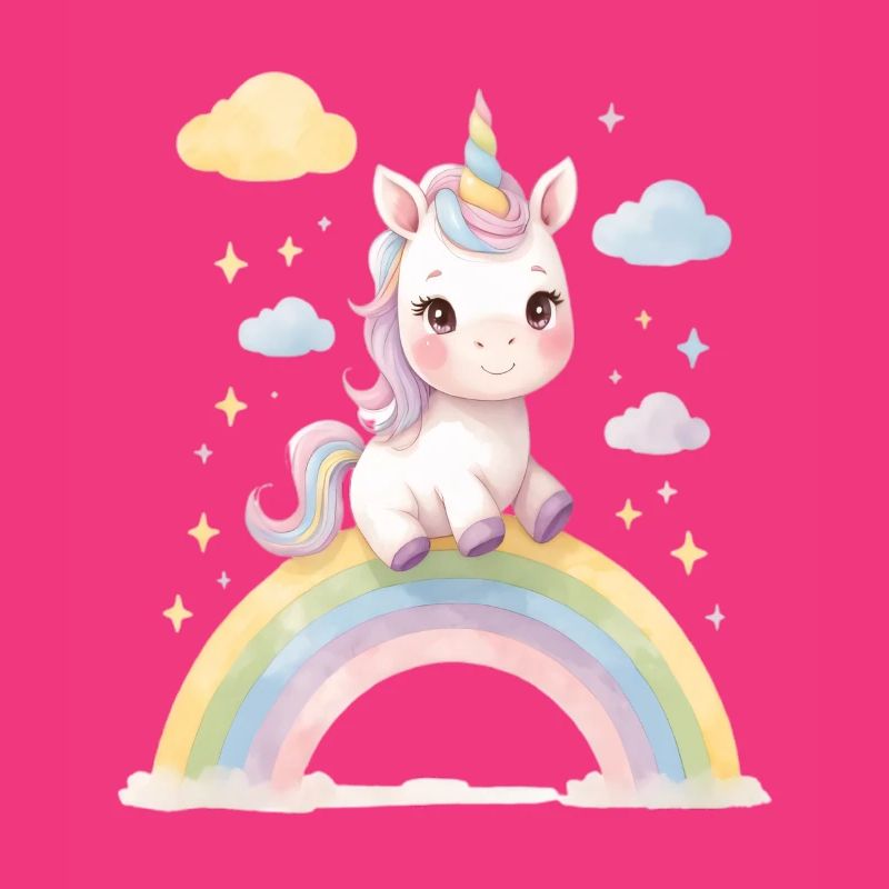 Unicorn on rainbow magic