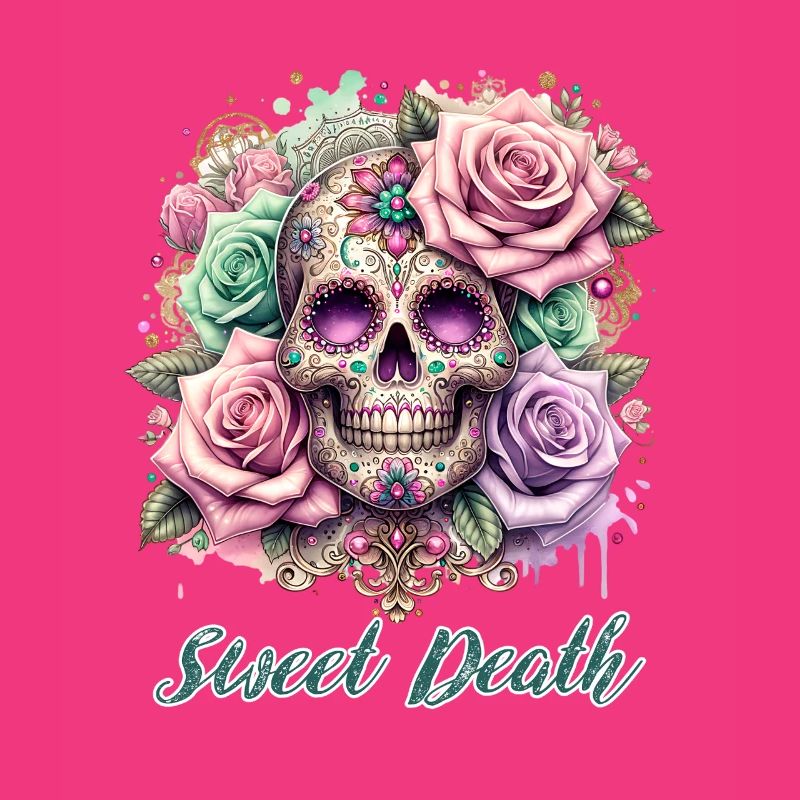 Flowers Skull Beauty Bloom