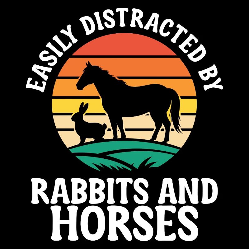 Rabbits and horses Equestrian riding