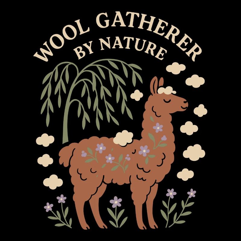 Cottagecore Lama Ästhetisches Süßes Nutztier