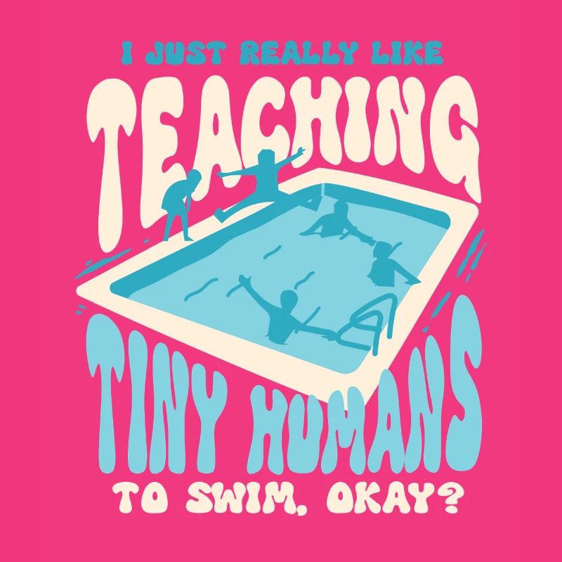 Swimming Instructor Teaching Tiny Humans To Swim