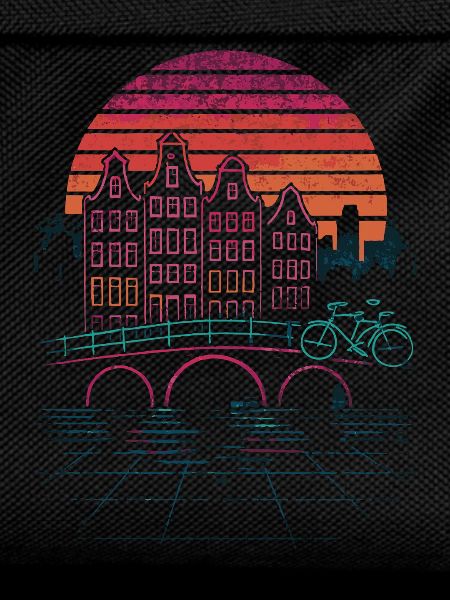 Night sun over Amsterdam canals