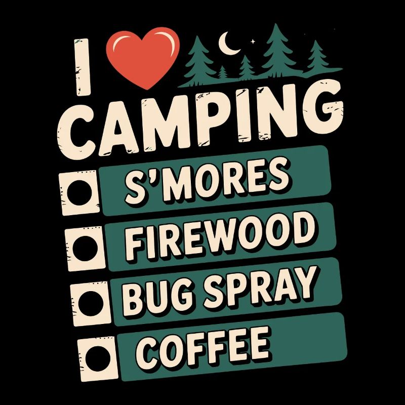 I Love Camping Smores Firewood Bug Spray Coffee