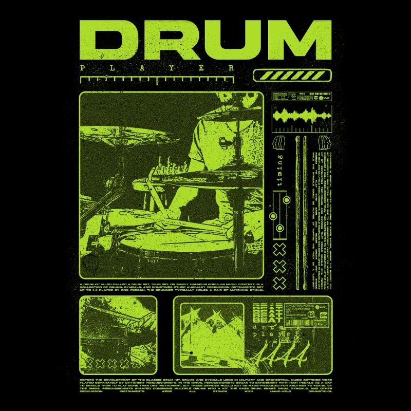 Rock Drummer Drum Player Streetwear