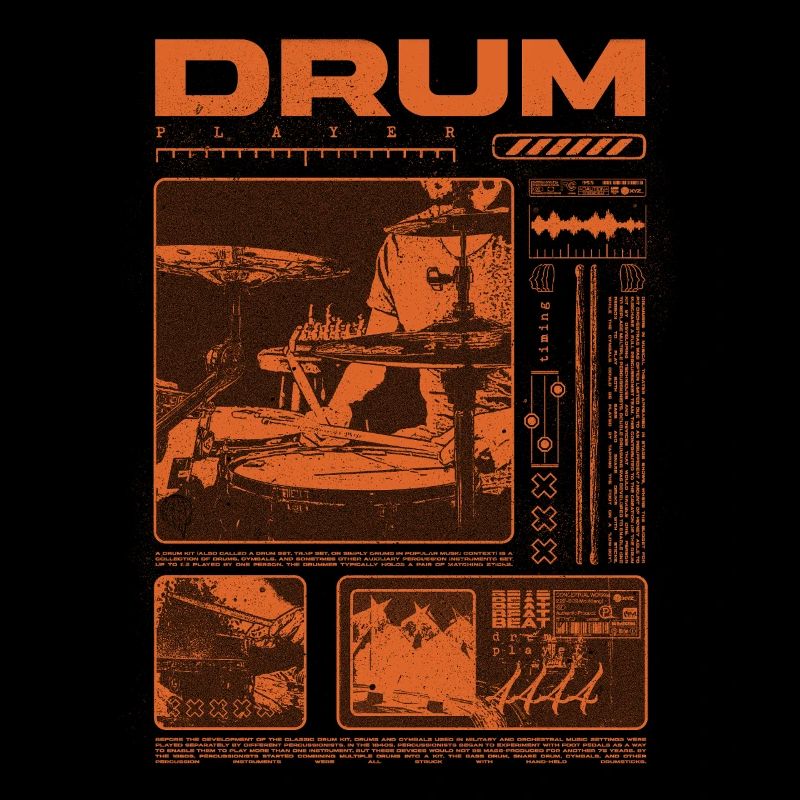 Rock Drummer Drum Player Streetwear