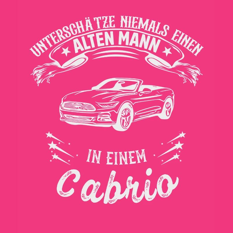Alter Mann mit Cabrio Senior Cabriolet Besitzer 