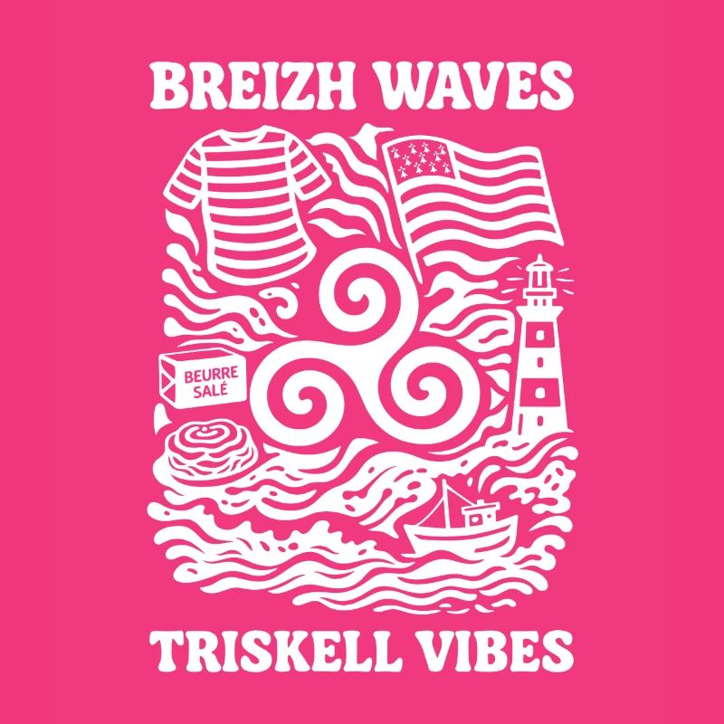 Bretagne Triskell Vagues Design Breton Marin