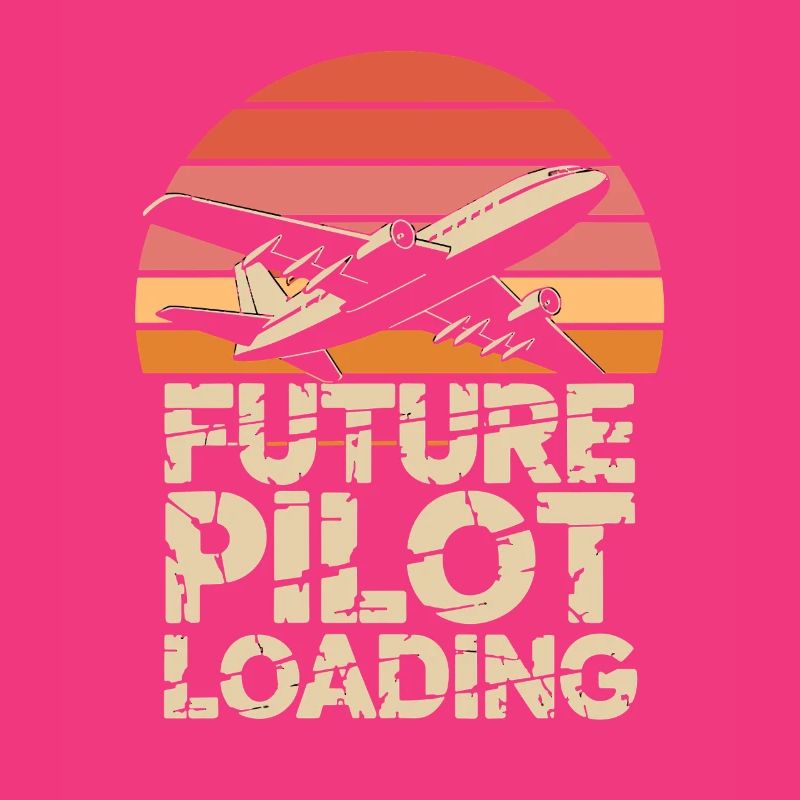 Future Pilot Loading Airplane Retro