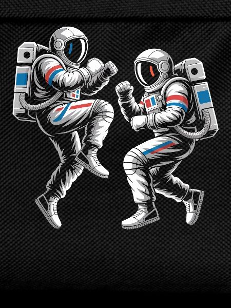Astronaut duels in retro style