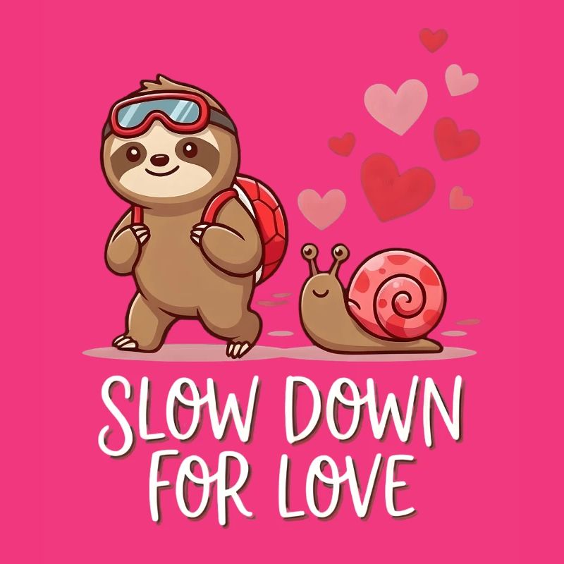  Slow Down For Love Cute Sloth Snail Hiking