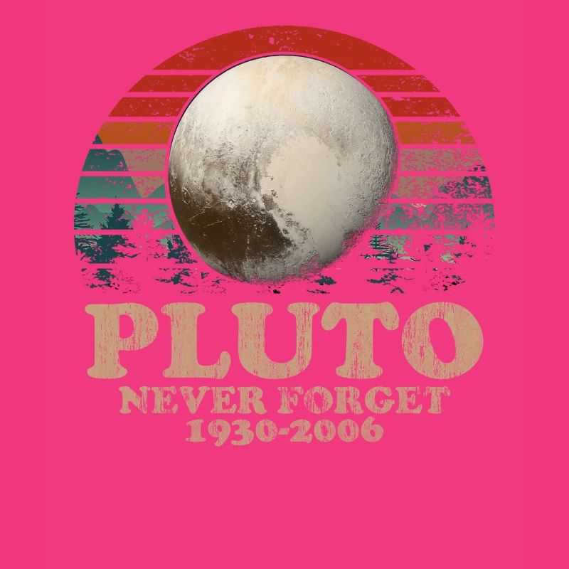 Never Forget Pluto Vintage Retro Space Design