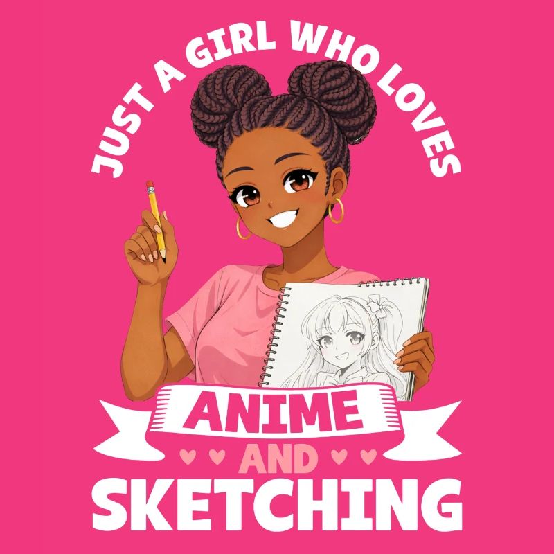 Nur Ein Mädchen, Das Anime Liebt Und Afro Zeichnet