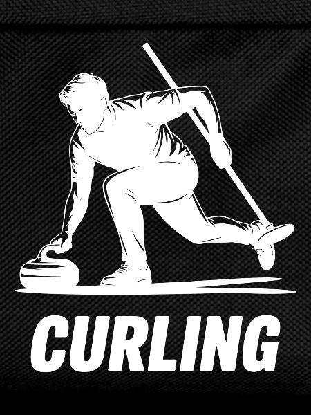 Curling Man Athlete Action Silhouette