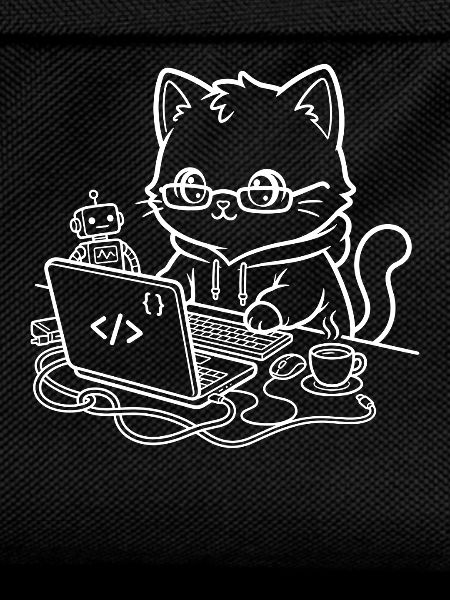 Coder Kawaii Katze Programmierer