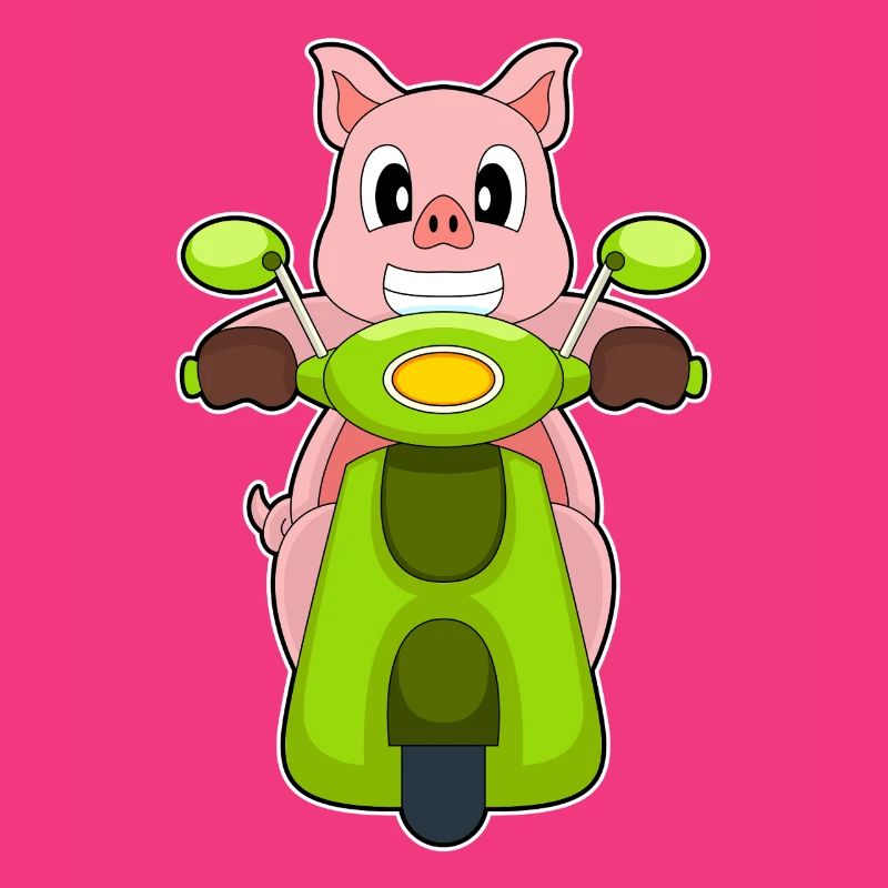 Schwein Motorroller