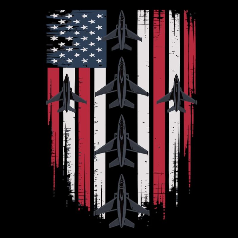 Jet Fighter USA Flagge – Pilot Flugzeug