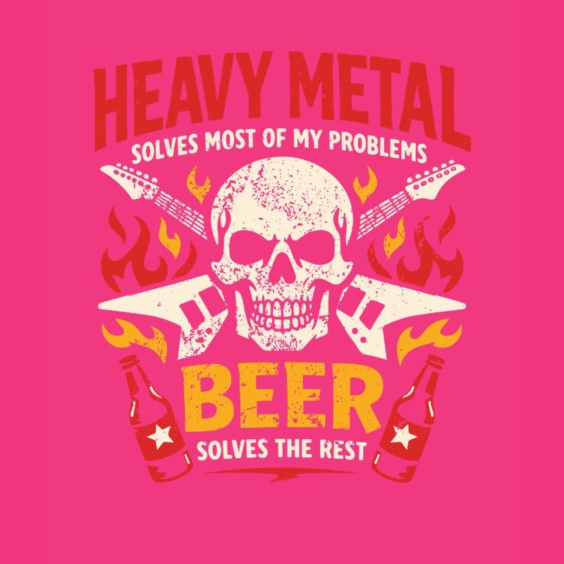 Heavy Metal solves my problems - Bier Spruch