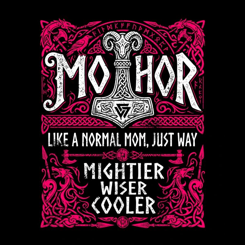 Mothor Wikinger Mutter Thor Hammer Spruch