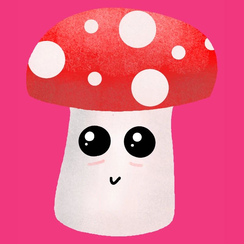 Un copain champignon Kawaii avec des points