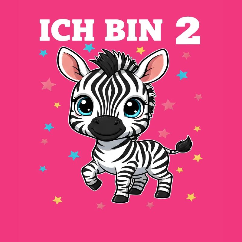Ich bin 2 - Süßes Zebra zum 2. Geburtstag