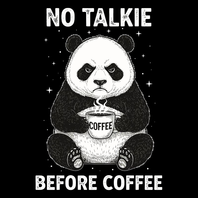 Pas de conversation devant un panda amateur de café