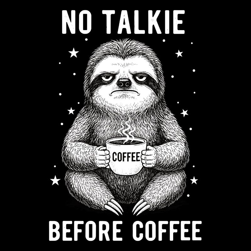 Pas de conversation devant le paresseux amateur de café